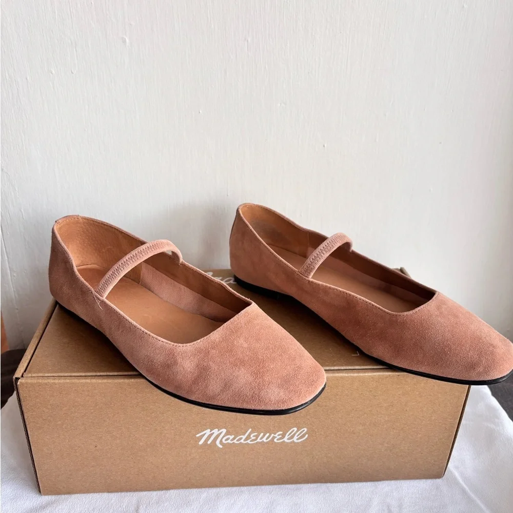 Madewell Gorgeous Greta Ballet Flat Mary Jane Nude Sand Color - Picture 2 of 9